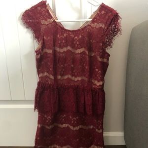 Maroon Maeve xs petite lace dress